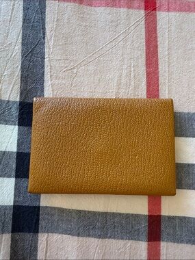 Hermes Tan Pebbled Leather Card Case